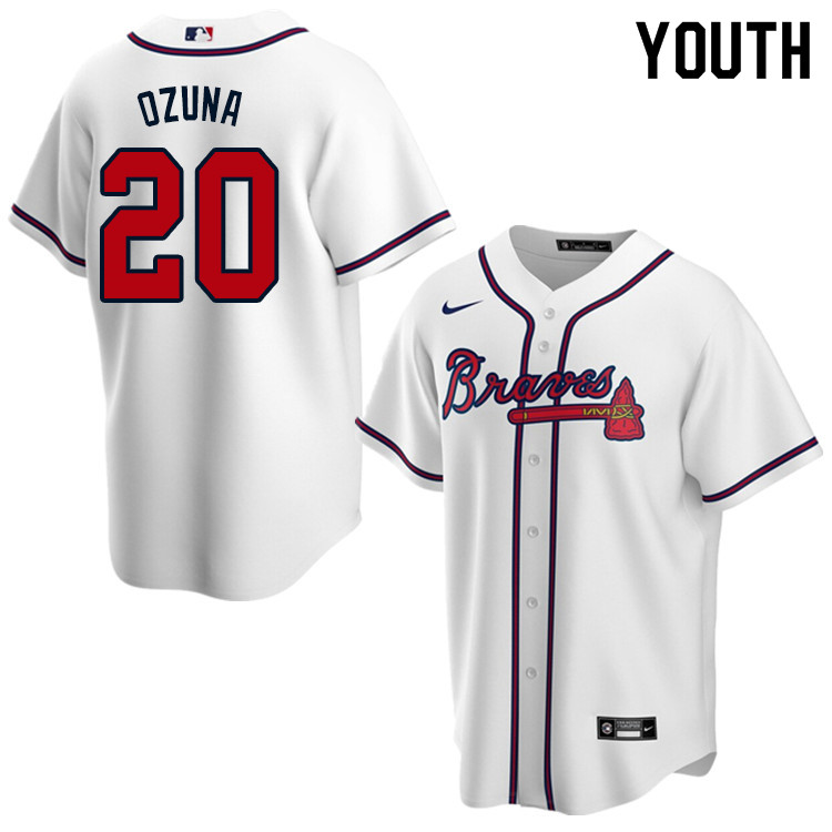 Nike Youth #20 Marcell Ozuna Atlanta Braves Baseball Jerseys Sale-White